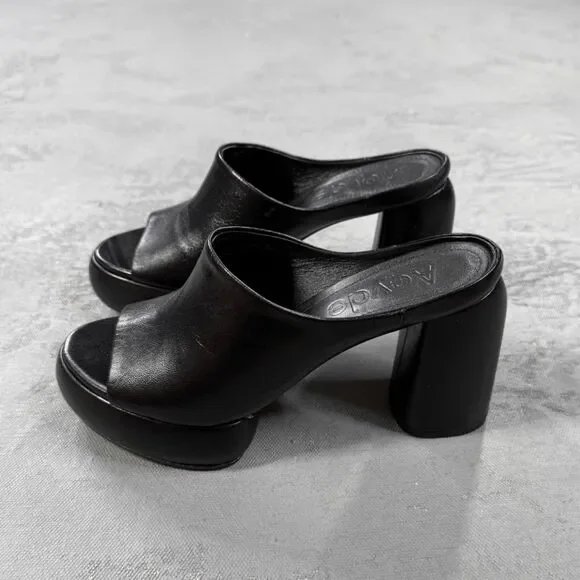 Aeyde Black Leather Platform Sandals Size EU 36, US 5 - Picture 2 of 8